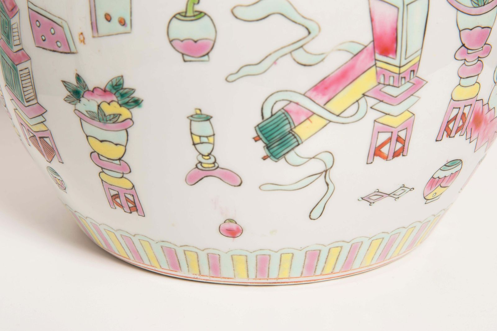 Ceramic Hand Painted Vase Candy Box, 20th Century, Europe, 1960s photo vinterior