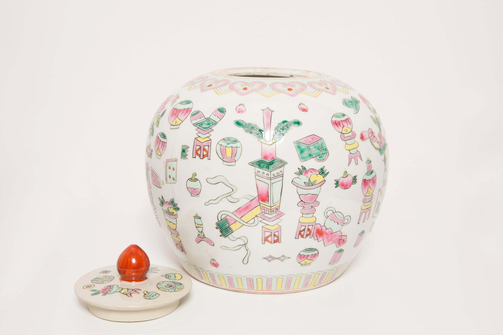 Ceramic Hand Painted Vase Candy Box, 20th Century, Europe, 1960s photo vintage