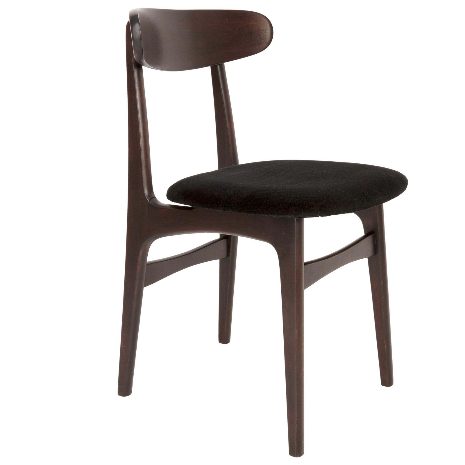 Mid Century Black Velvet Chair, Rajmund Halas, Poland, 1960s