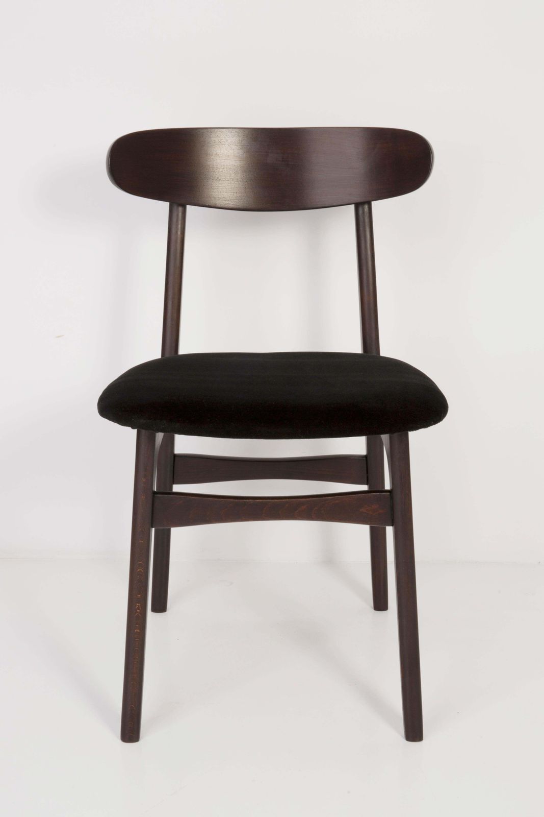 Mid Century Black Velvet Chair, Rajmund Halas, Poland, 1960s photo furniture