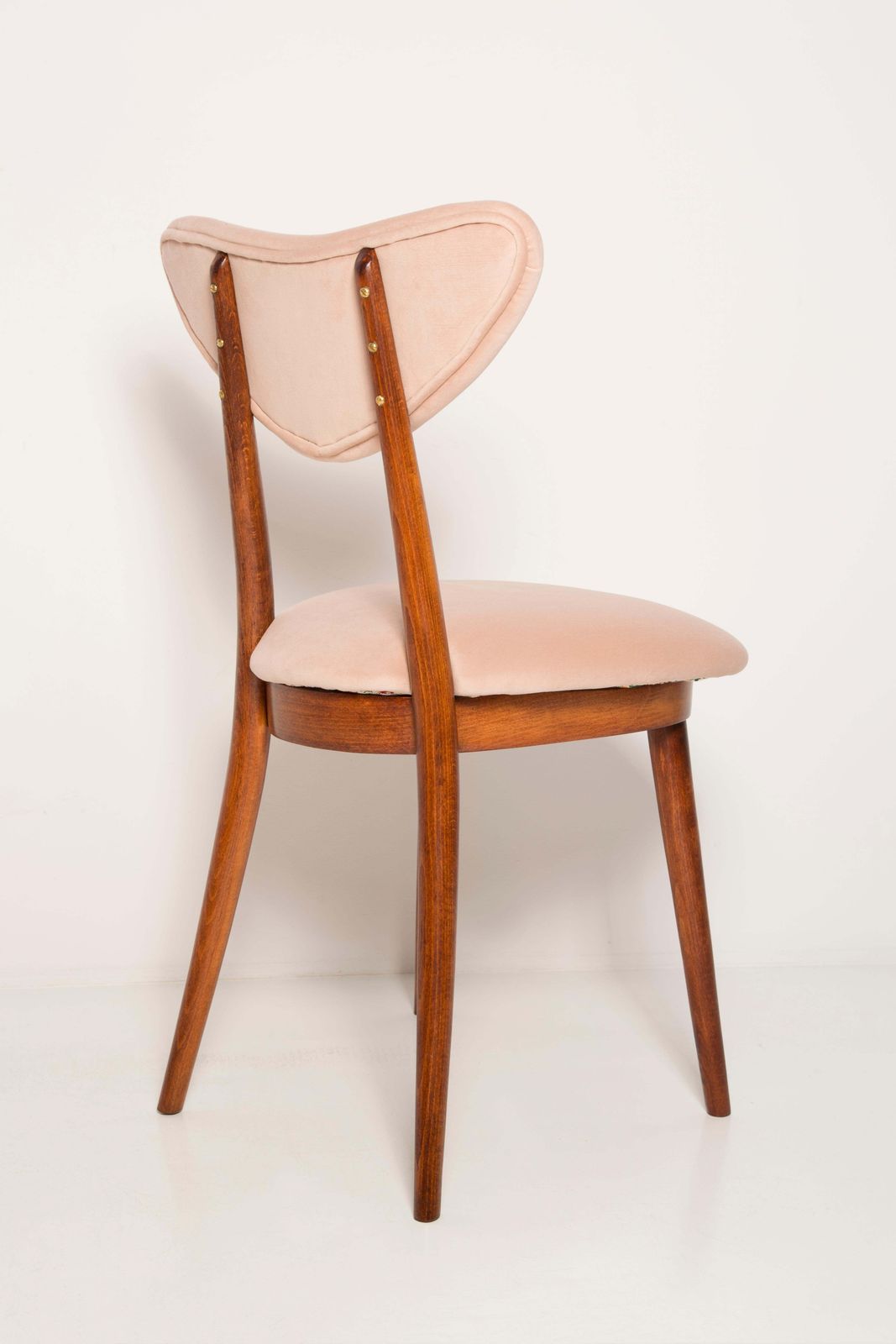 Mid Century Light Pink Velvet Heart Chair, Europe, 1960s photo 679.0