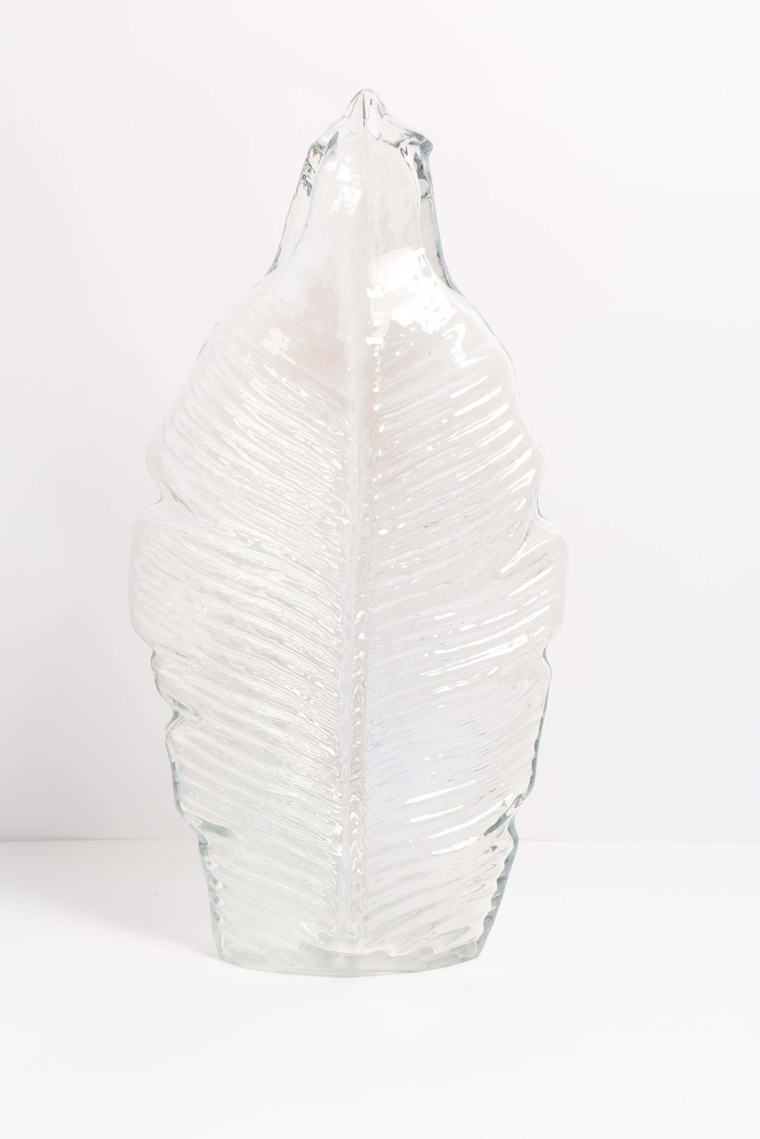 Mid Century Big Leaf Transparent Vase, Italy, 1960s photo for sale