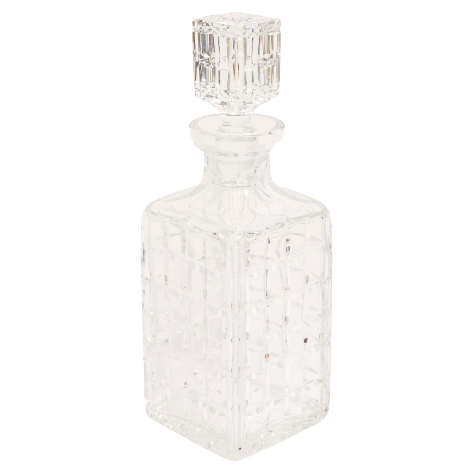 Mid Century Transparent Crystal Glass Decanter With Stopper, Europe, 1960s