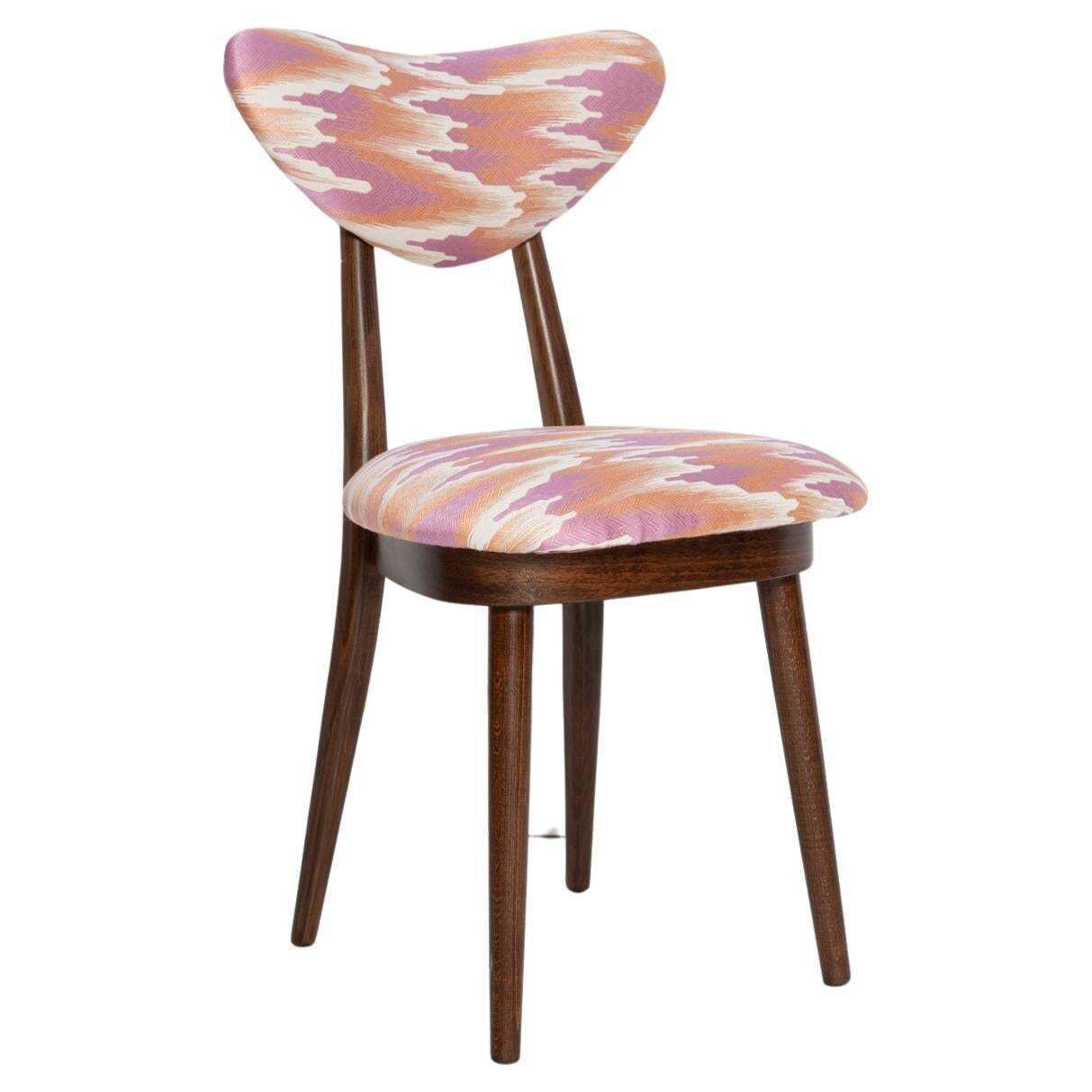Mid Century Heart Chair In Pink Fandango Jacquar, Dedar, Europe, 1960s
