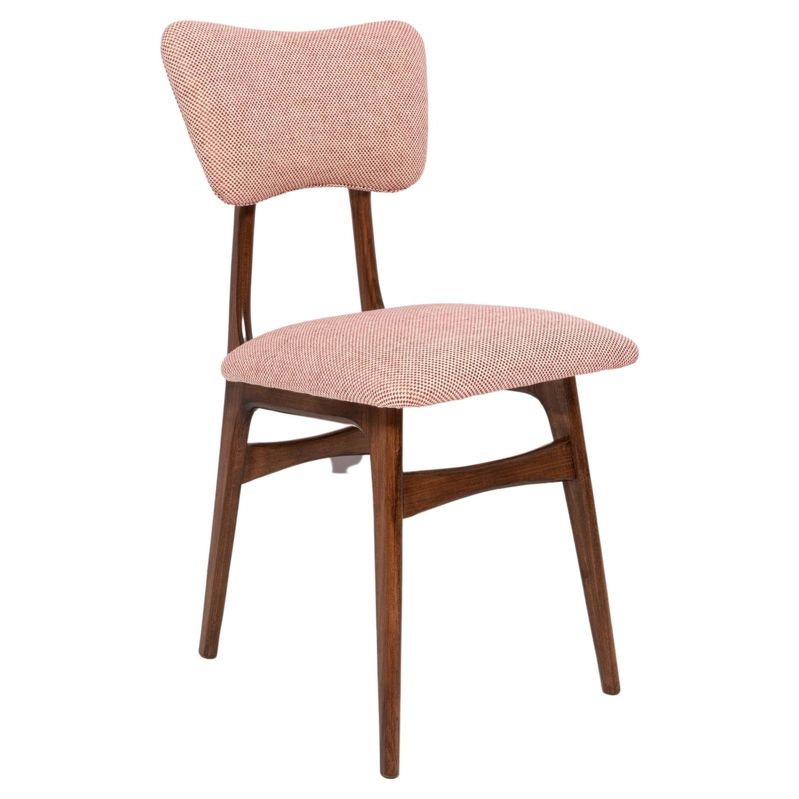 Mid Century Butterfly Dining Chair, Peony Cotton, Poland, 1960s