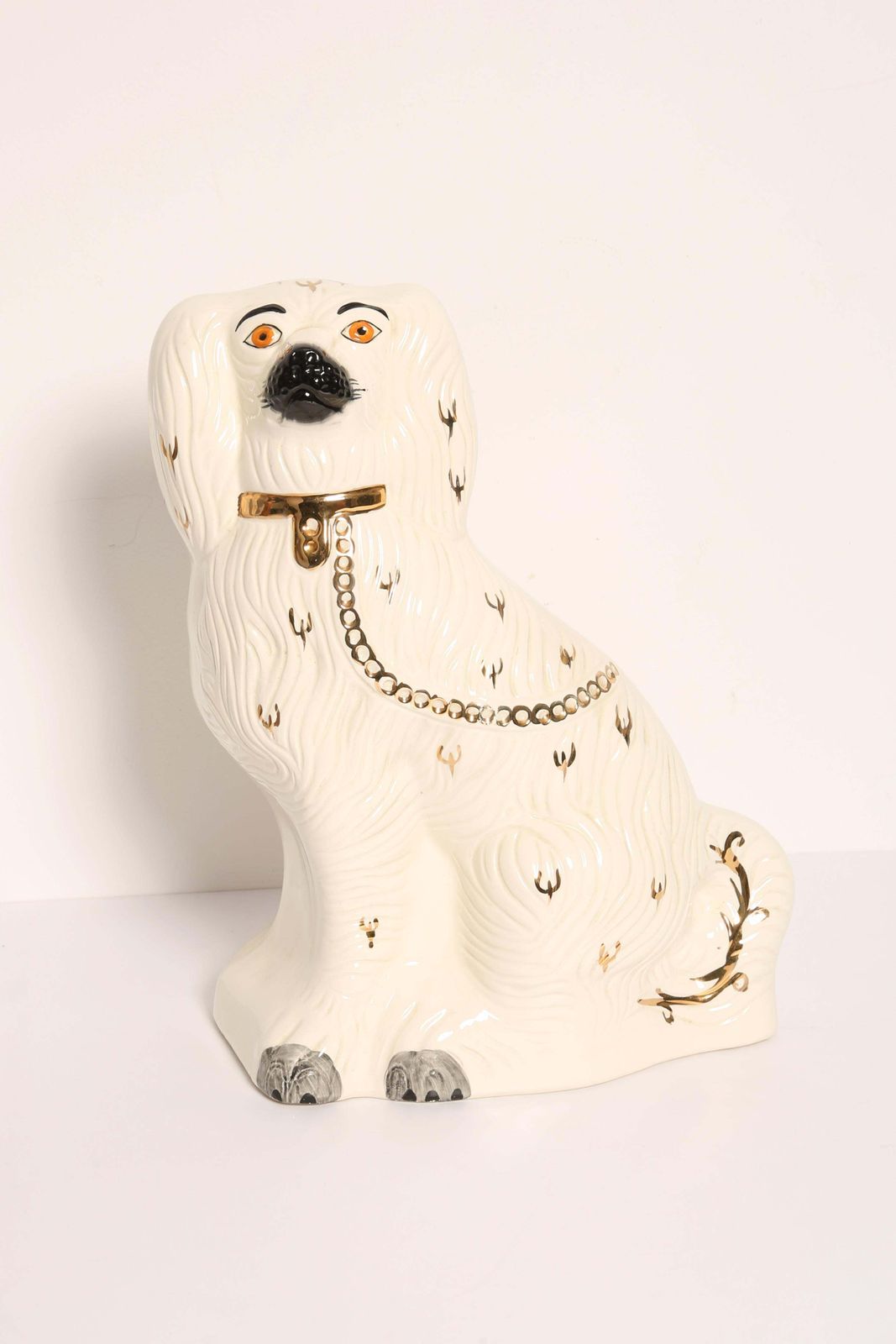 19th Century English Pottery Yorkshire Dog Sculpture Staffordshire England 1960s photo furniture