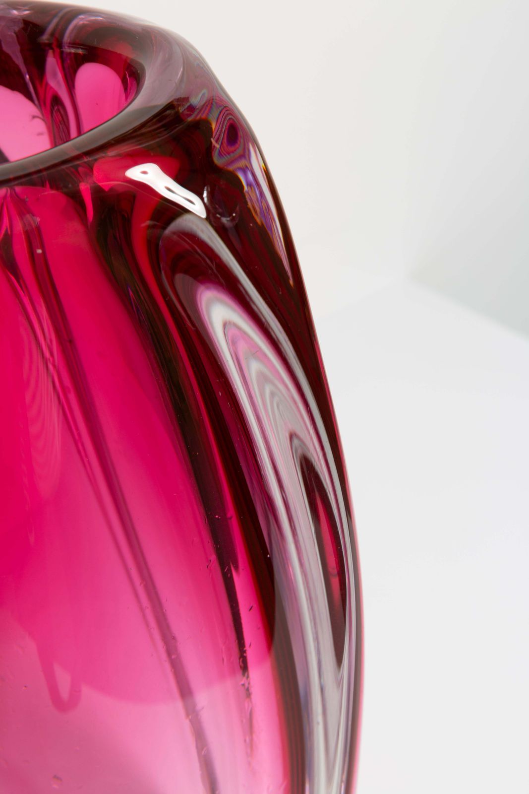 Home Decor Mid Century Vintage Pink Big Vase, Val Saint Lambert, Belgium, 1960s photo