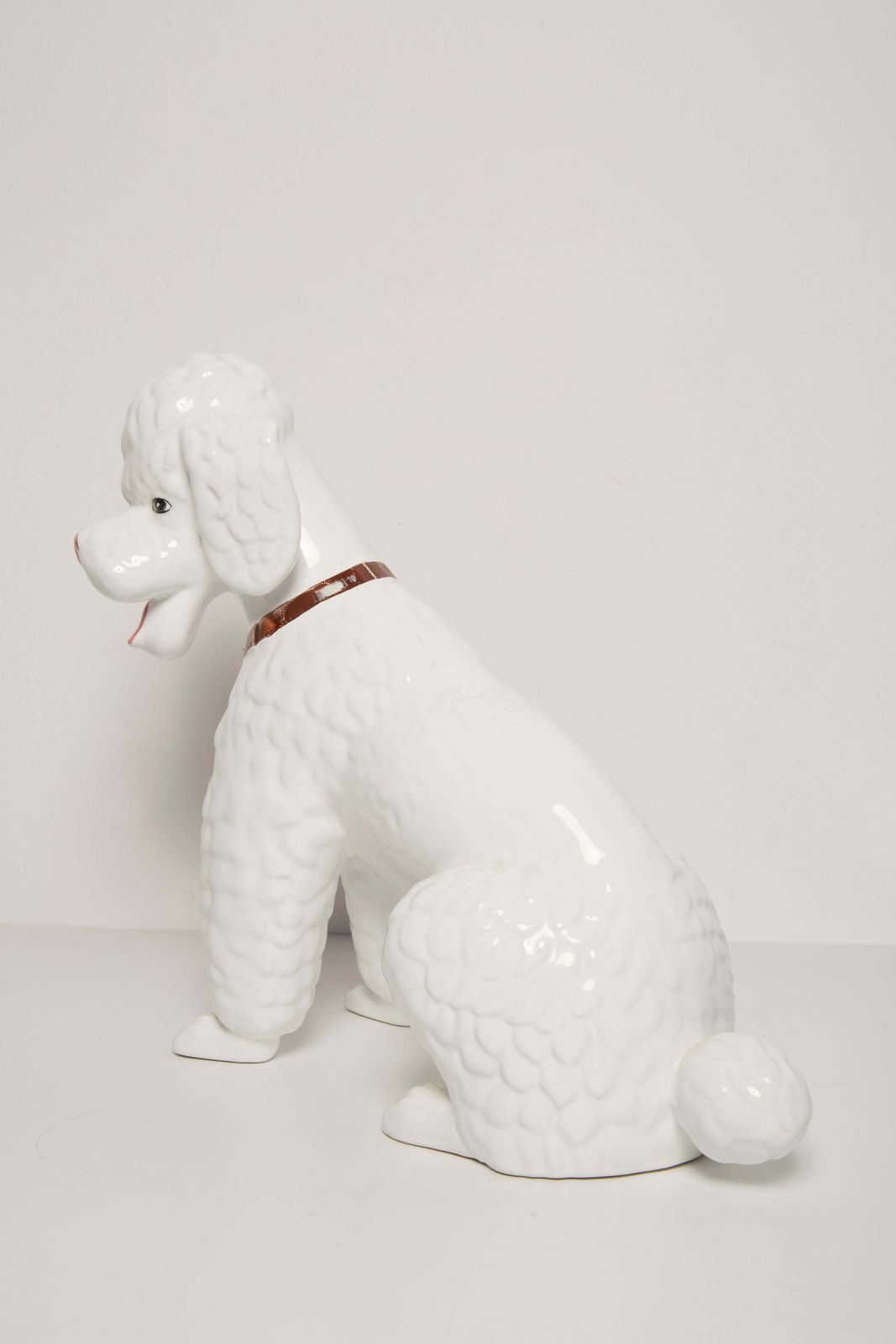 photo furniture Mid Century Big King White Poodle Dog Sculpture, Italy, 1960s