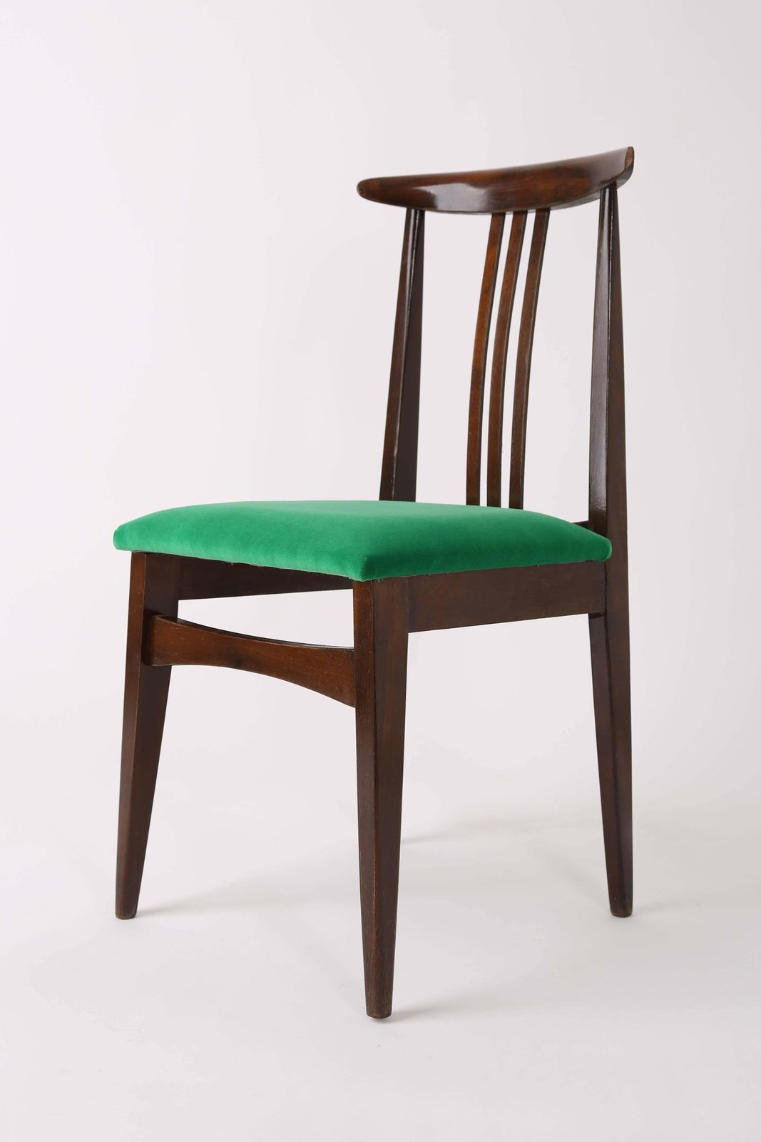 Pair Of Zielinski Chairs, Type 200 / 100b, Green Velvet, Poland, 1960s photo Furniture