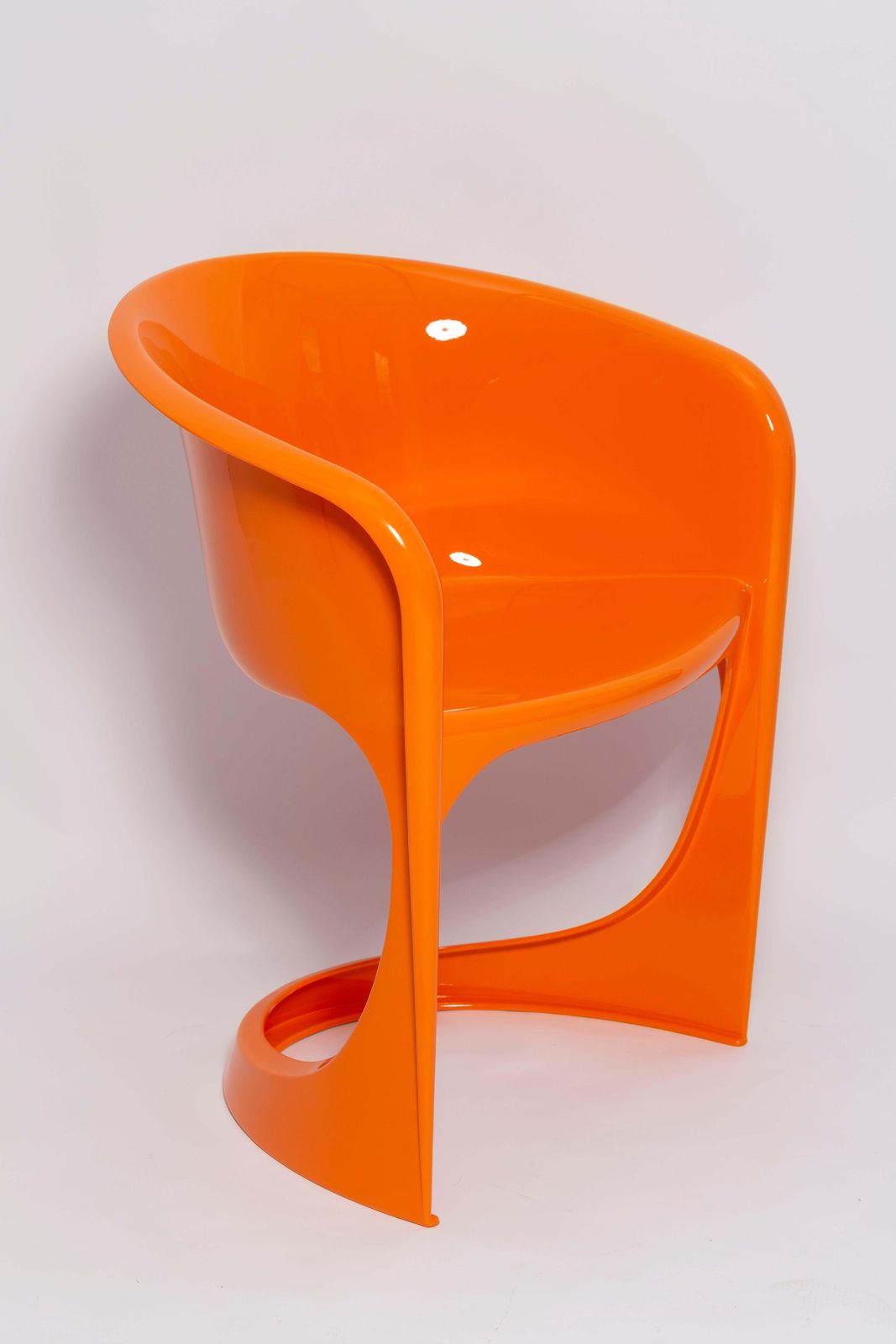 Mid Century Glossy Orange Cado Chair, Steen østergaard, 1974 photo furniture