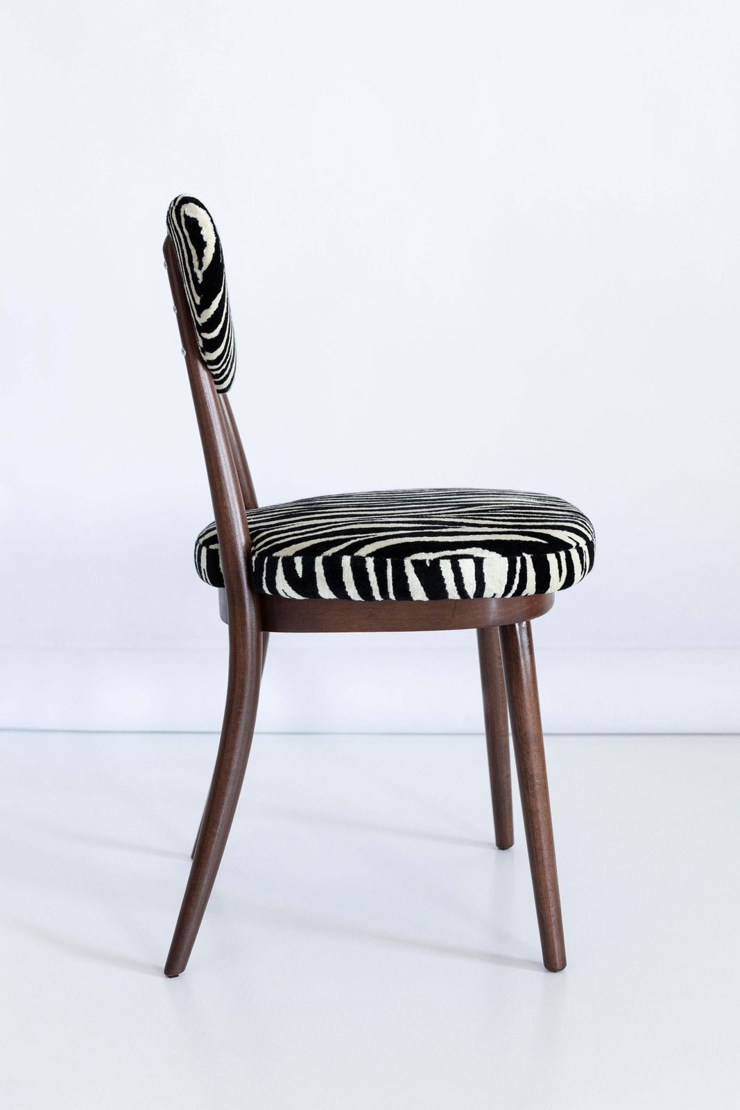 Midcentury Regency Zebra Black And White Heart Chair, Poland, 1960s photo 850.0