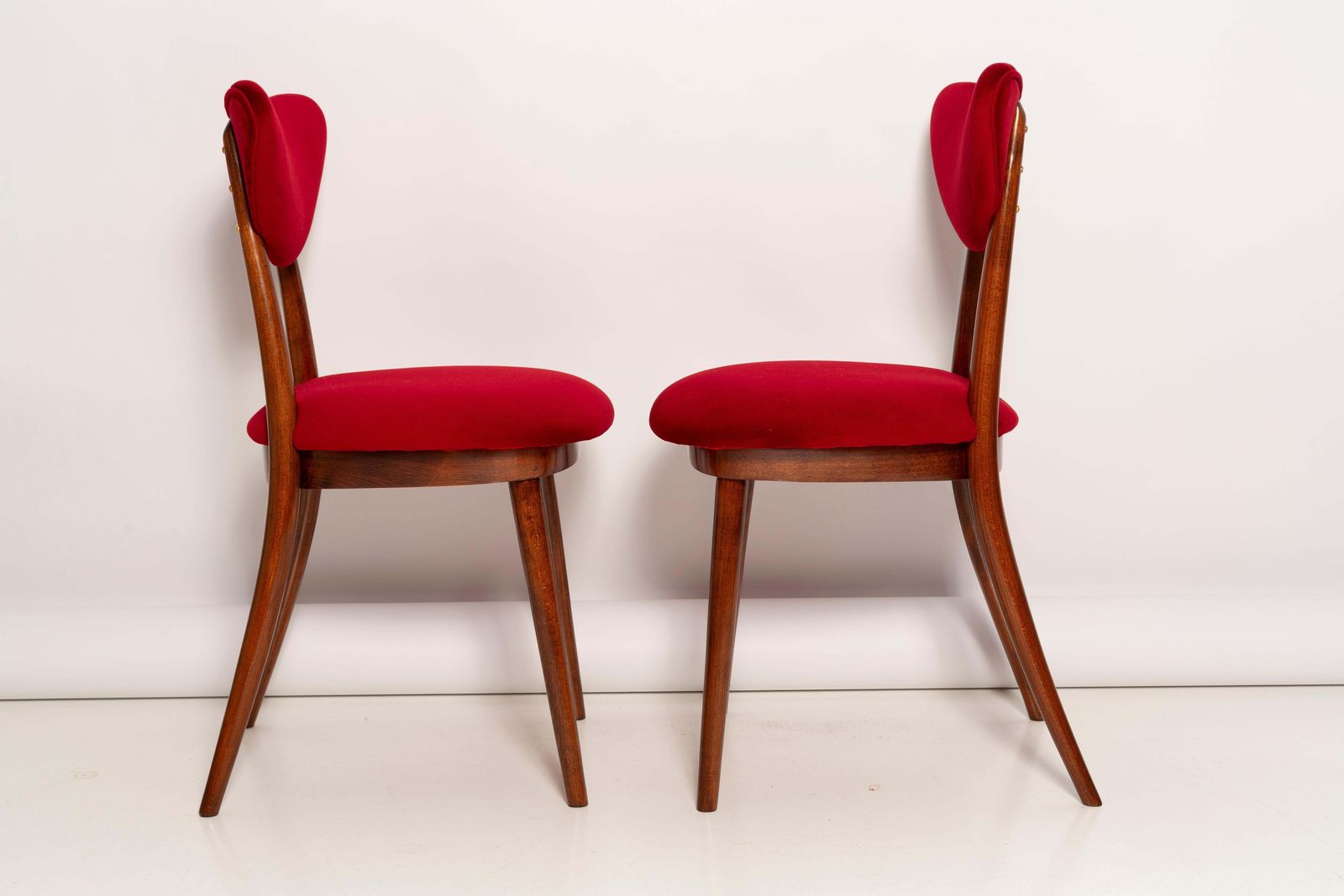 Pair Of Mid Century Red Heart Chairs, Poland, 1960s photo 1020.0