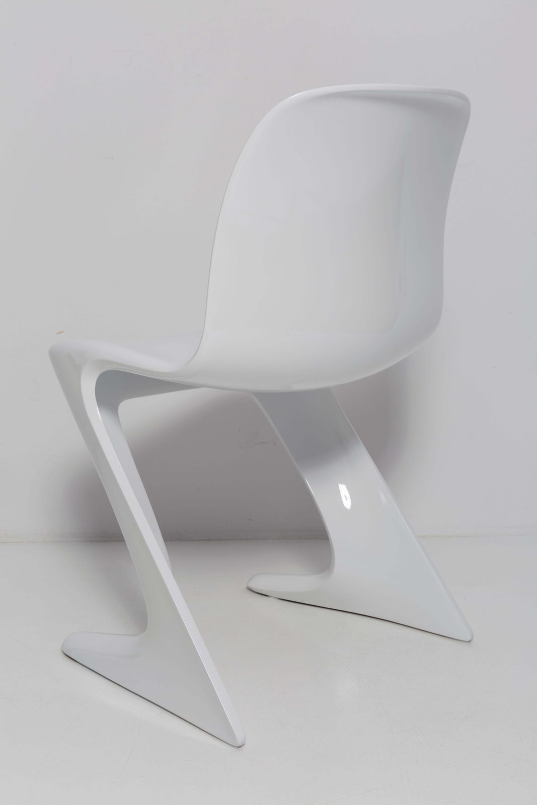 Furniture White Glossy Kangaroo Chair Designed By Ernst Moeckl, Germany, 1960s photo