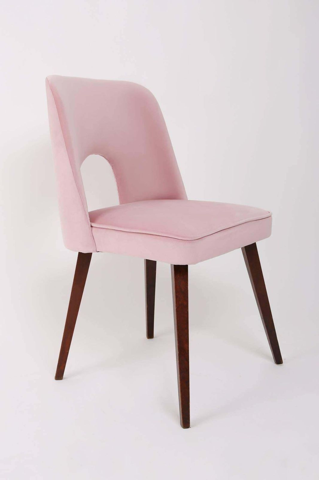 Set Of Two Baby Pink Velvet "Shell" Chairs, Europe, 1960s. photo furniture