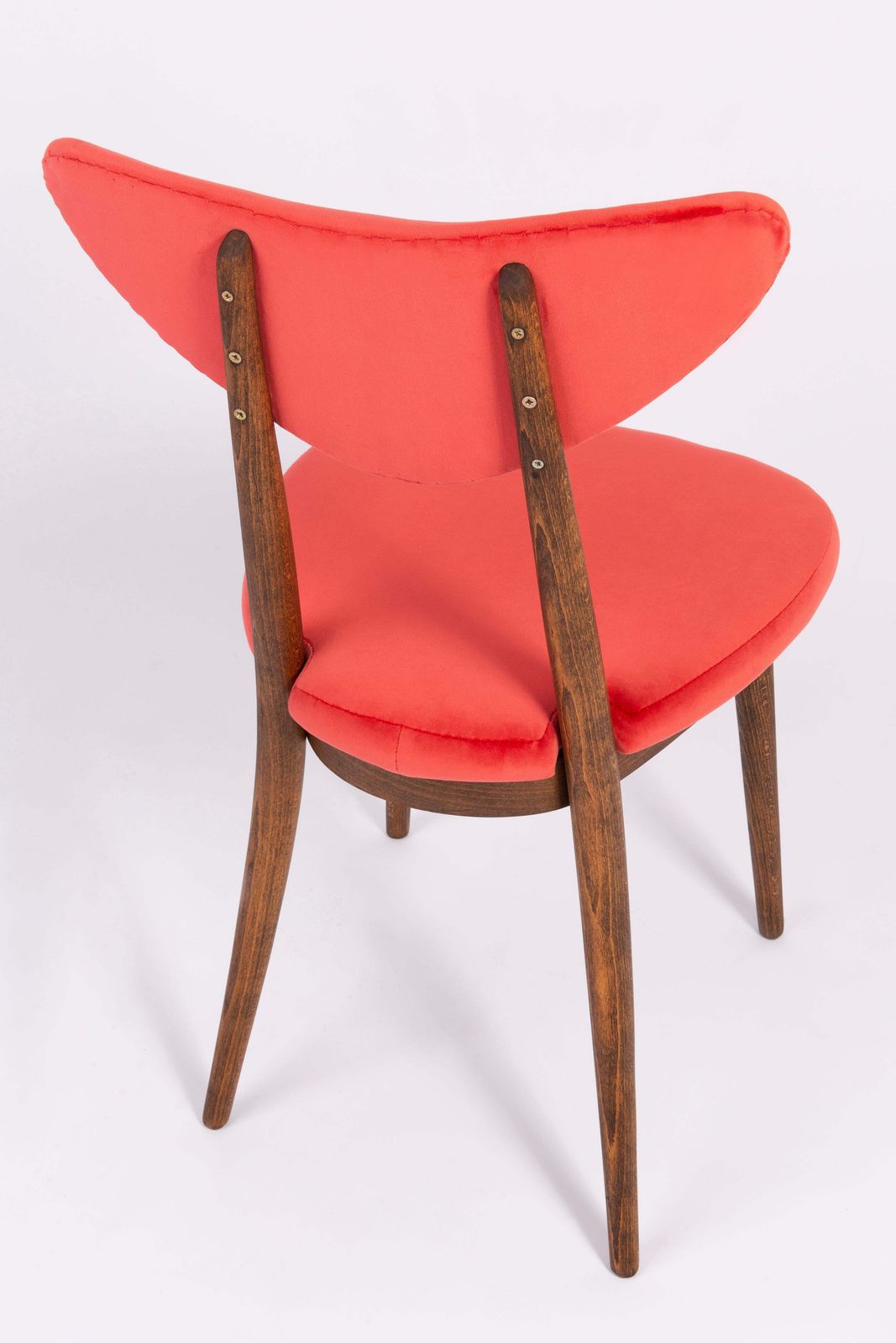 photo furniture Set Of Two Red Heart Chairs, Poland, 1960s