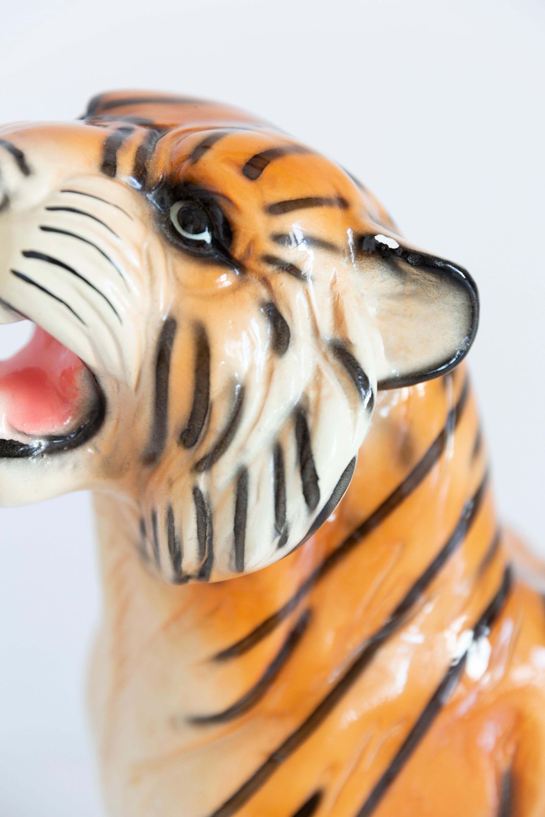 Big Rare Ceramic Tiger Decorative Sculpture, Italy, 1960s photo Art