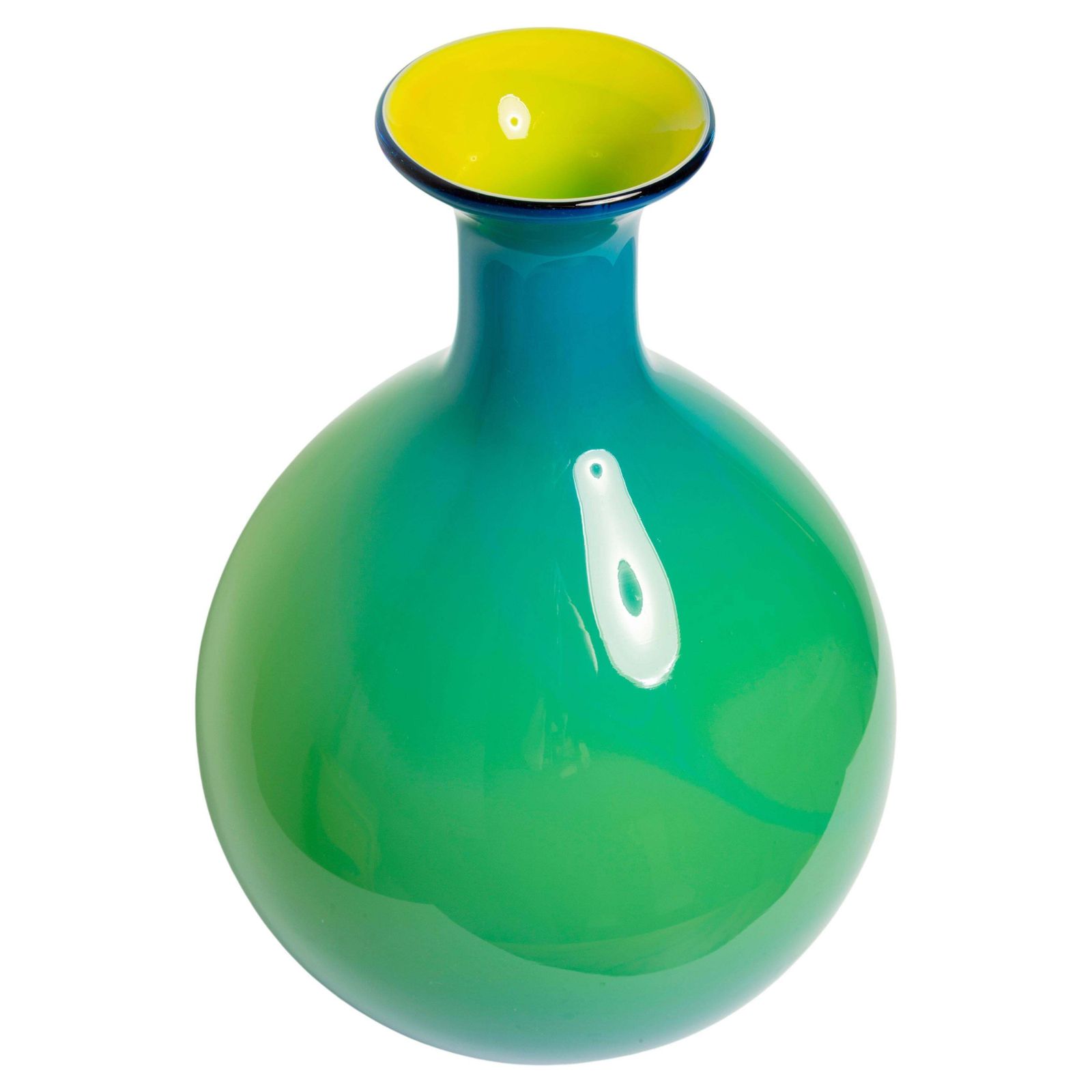 Mid Century Vintage Blue And Green Big Vase, 20th Century, Europe, 1960s