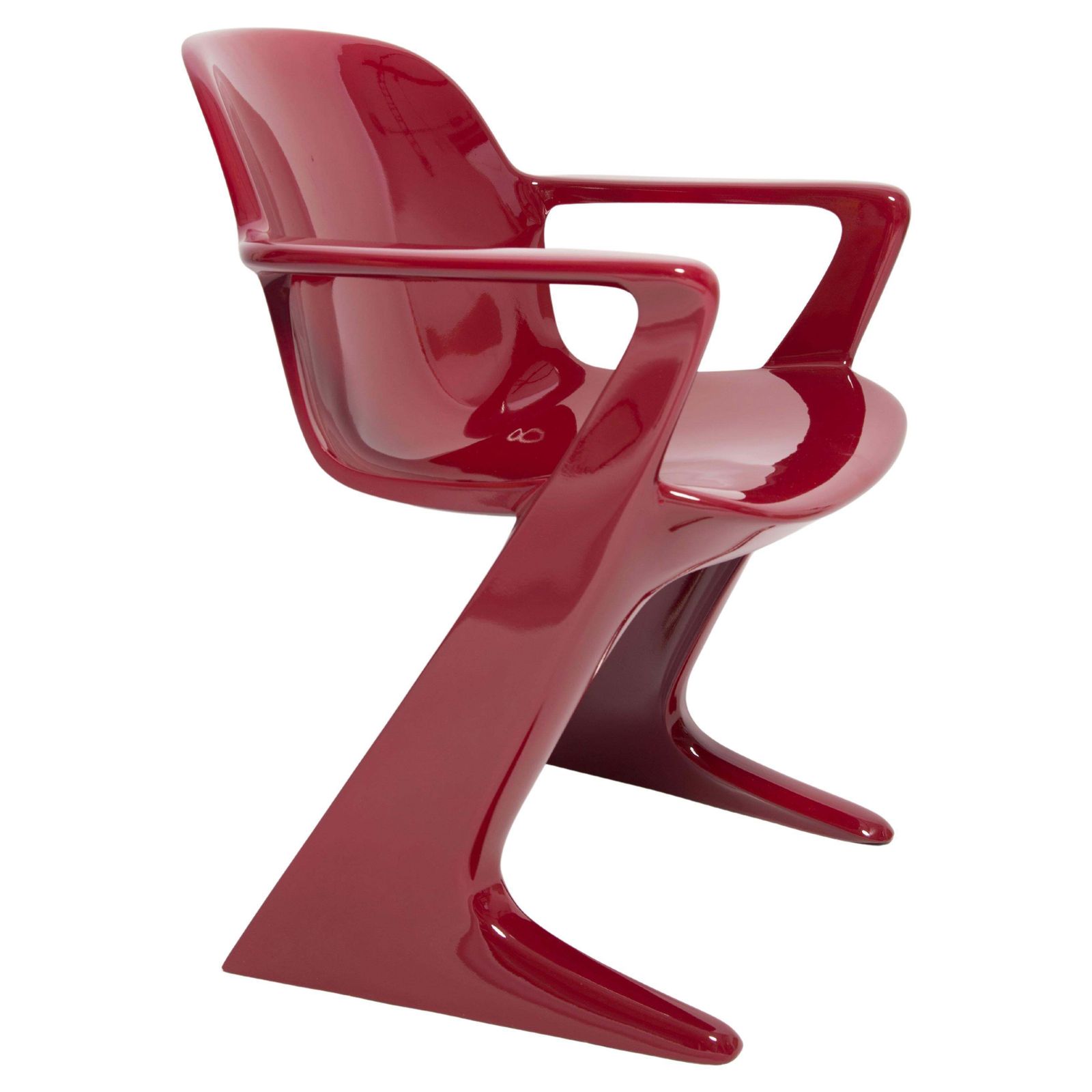 Dark Red Wine Kangaroo Chair Designed By Ernst Moeckl, Germany, 1968