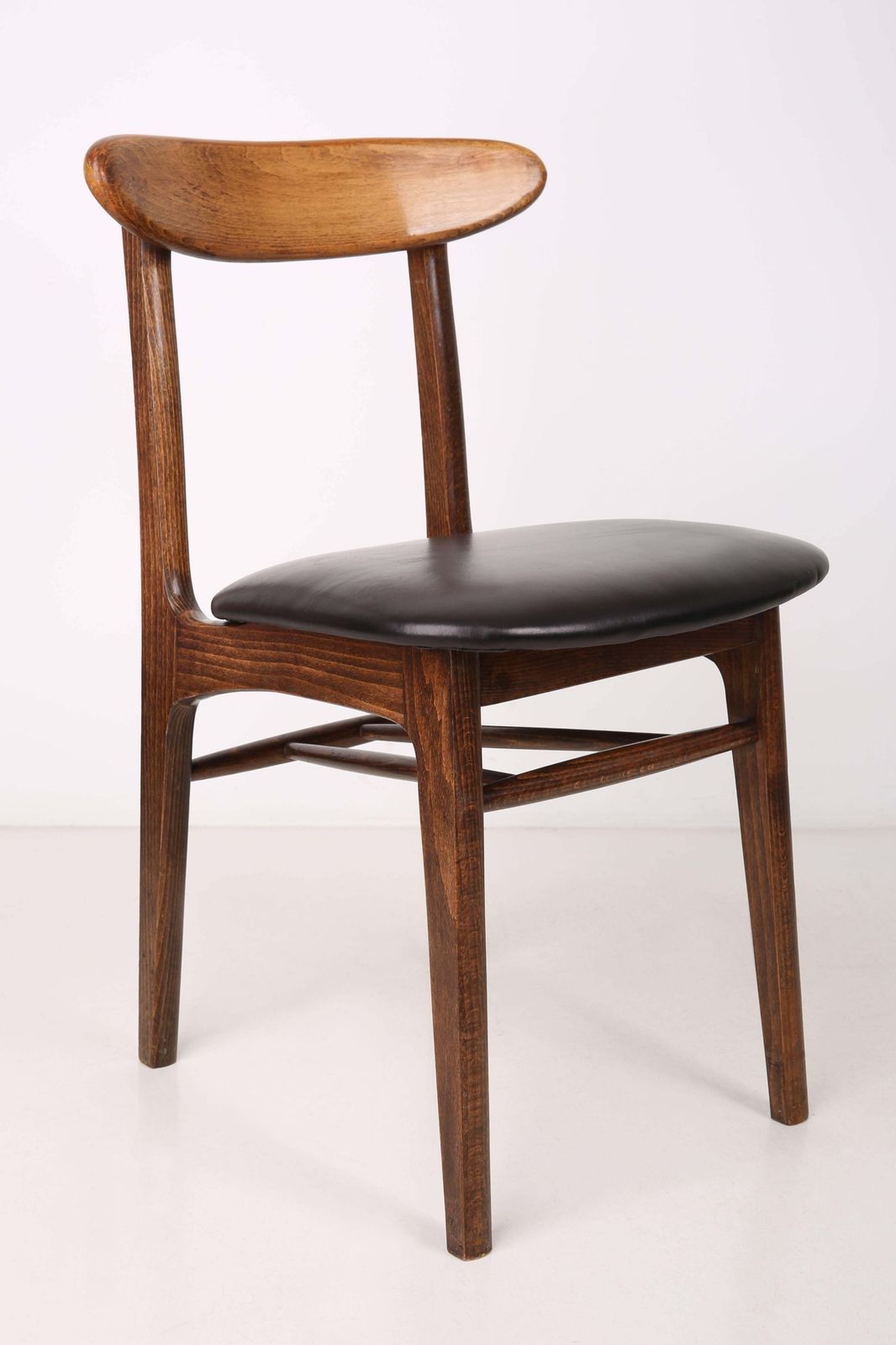 Set Of Two Leather Mid Century Black Chairs, Europe, 1960s photo furniture