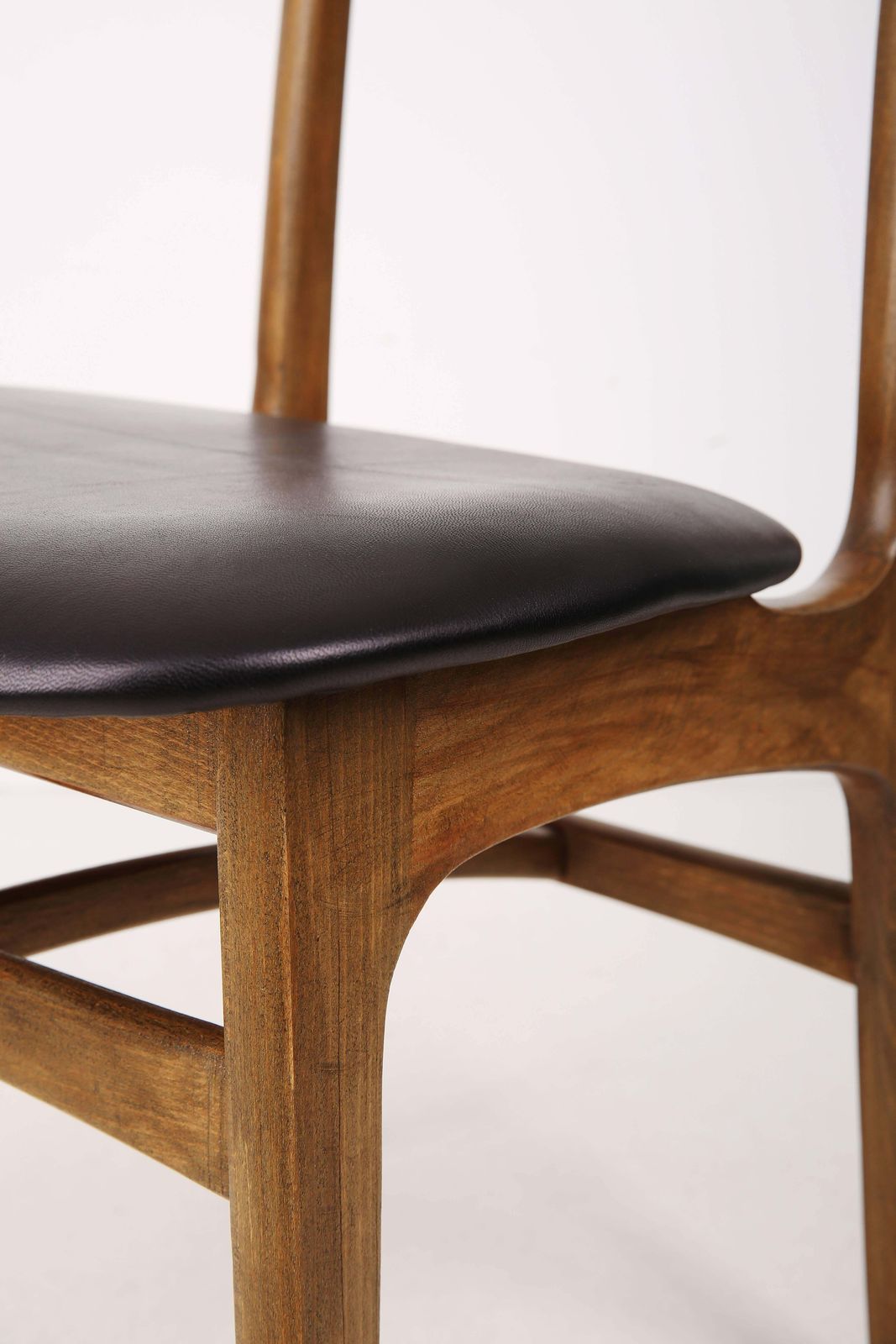 Set Of Two Leather Mid Century Black Chairs, Europe, 1960s photo vintage