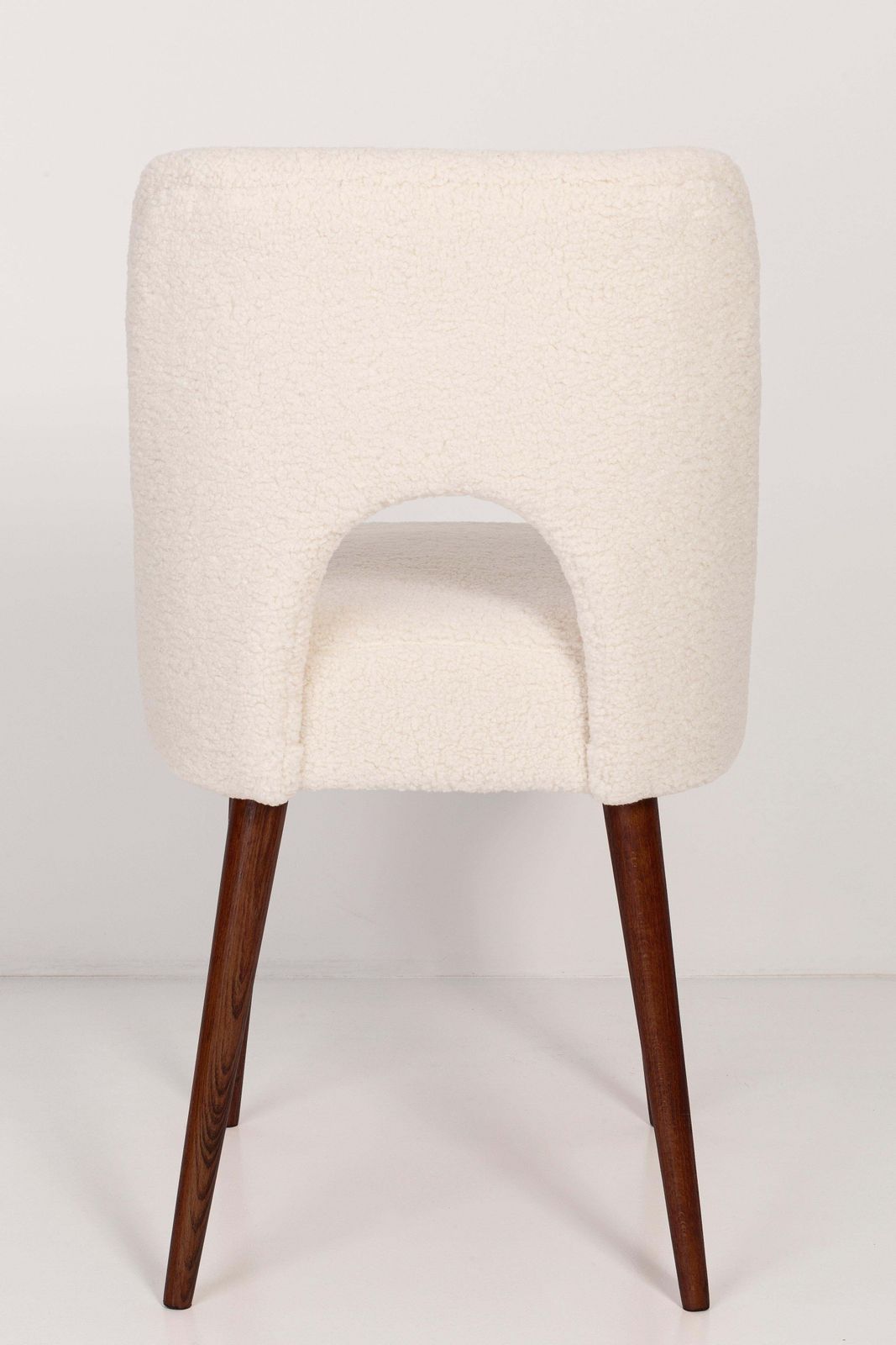 Pair Of Mid Century Light Crème Boucle 'Shell' Chairs, Europe, 1960s photo Furniture