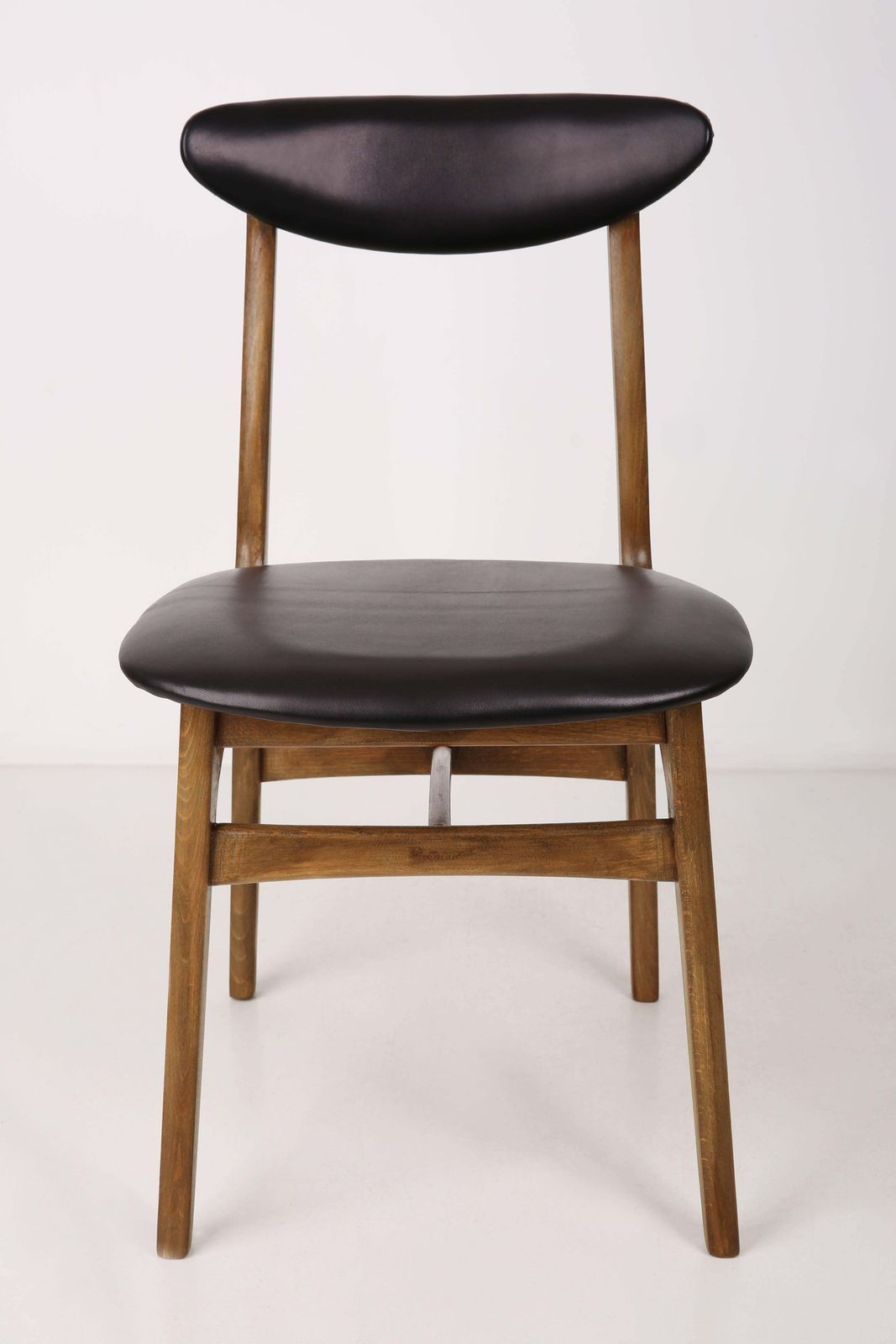 photo for sale Set Of Two Leather Mid Century Black Chairs, Europe, 1960s