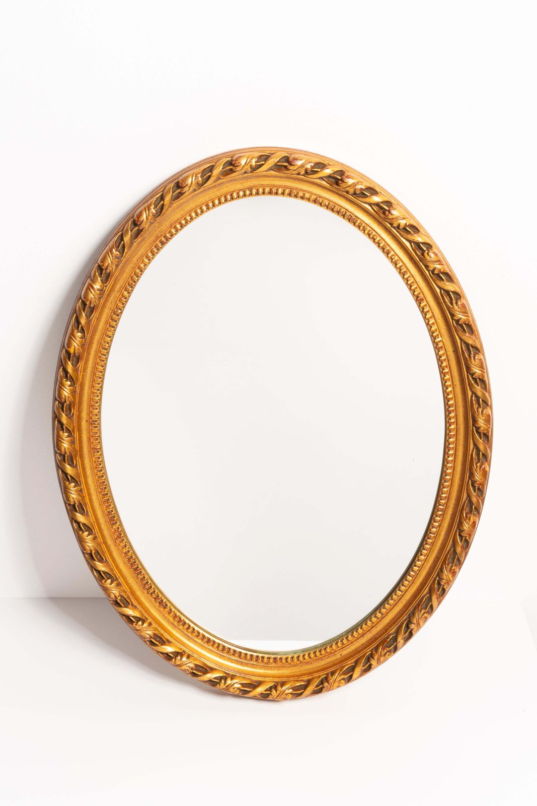 Mid Century Medium Gold Decorative Wood Mirror In Flower Frame, Italy, 1960s photo furniture