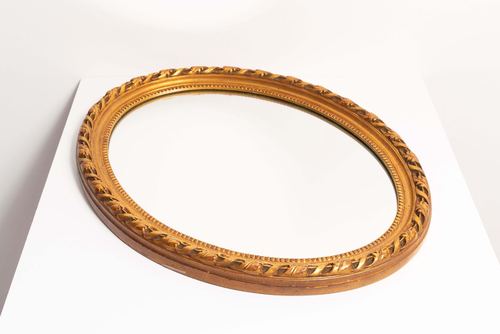 Mid Century Medium Gold Decorative Wood Mirror In Flower Frame, Italy, 1960s photo for sale