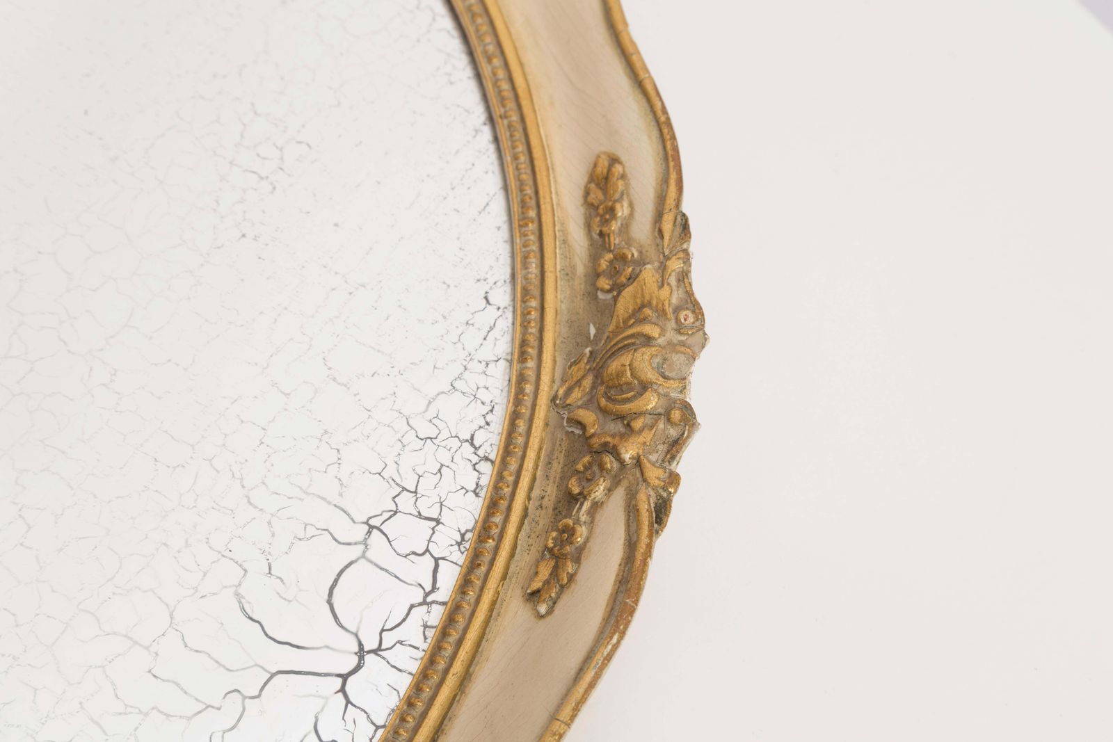 Medium Decorative Gold Wood Original Glass Patina Mirror, Italy, 1960s photo 425.0