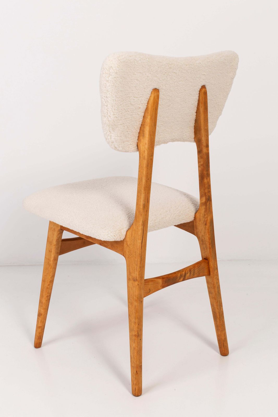 Set Of Four 20th Century Light Crème Boucle Chairs, 1960s photo vintage
