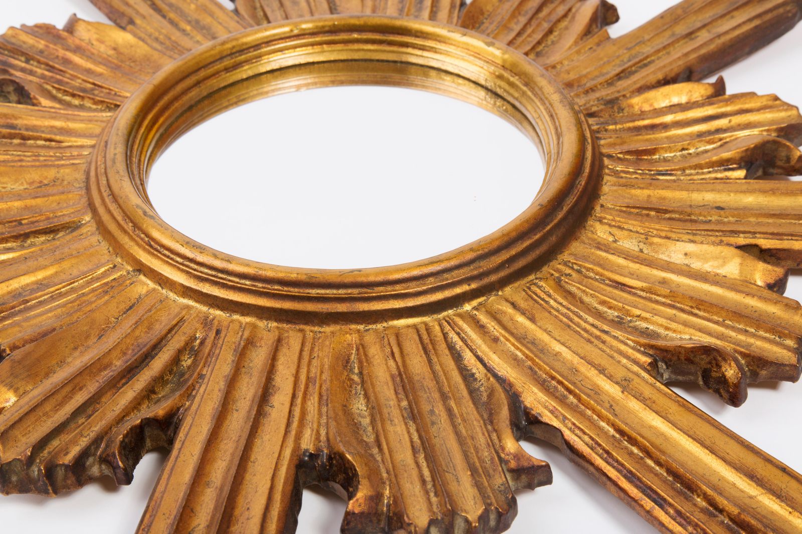 20th Century Modern Gold Italian Sunburst Mirror, Giltwood, 1960s photo Home Decor