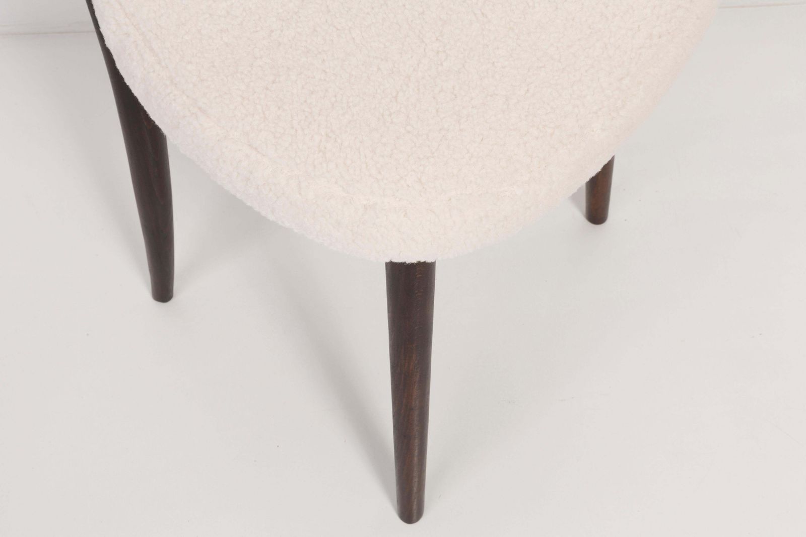 Set Of Four Light Boucle Heart Chairs, Europe, 1960s photo 2123.0