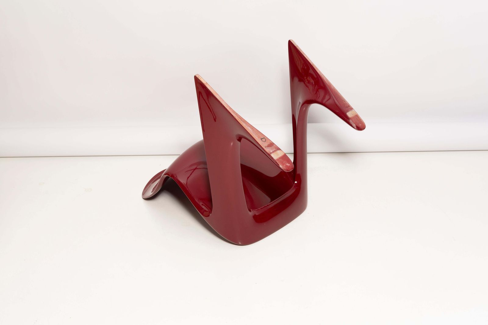 photo for sale Pair Of Dark Red Wine Kangaroo Chairs Designed By Ernst Moeckl, Germany, 1968