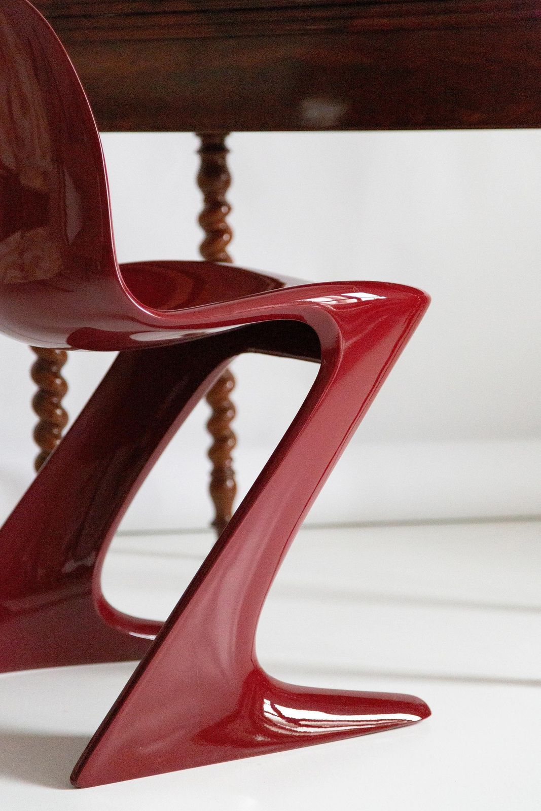 2041.0 Pair Of Dark Red Wine Kangaroo Chairs Designed By Ernst Moeckl, Germany, 1968 photo