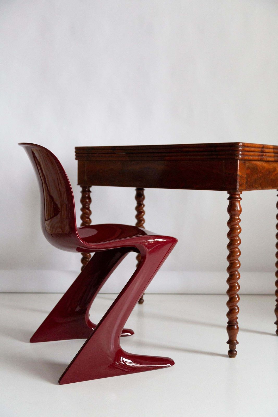 photo buy Pair Of Dark Red Wine Kangaroo Chairs Designed By Ernst Moeckl, Germany, 1968