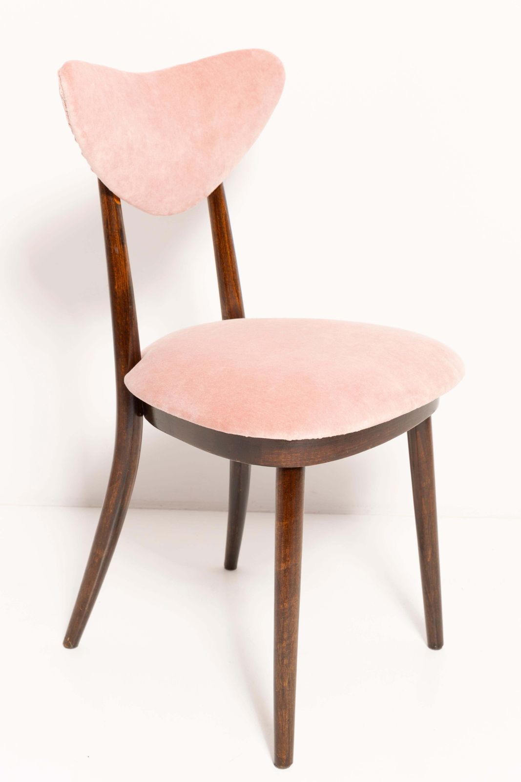 Set Van Vier Hartstoelen, Roze, Oranje, Bordeauxrood En Violet Fluweel, Europa, Jaren 1960 photo vinterior