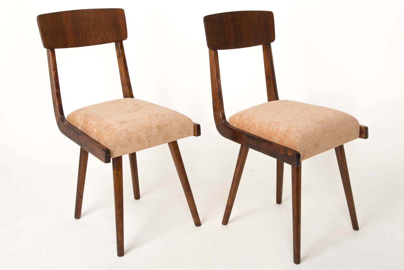 Set Of Four 20th Century Gazelle Beige Wood Chairs, 1960s photo Furniture