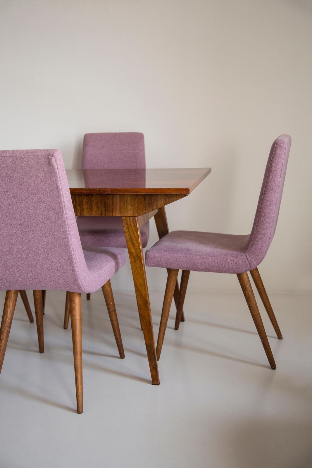 photo furniture Midcentury Walnut Kitchen Table And Chairs, Danuta Lewandowska, Poland, 1960s