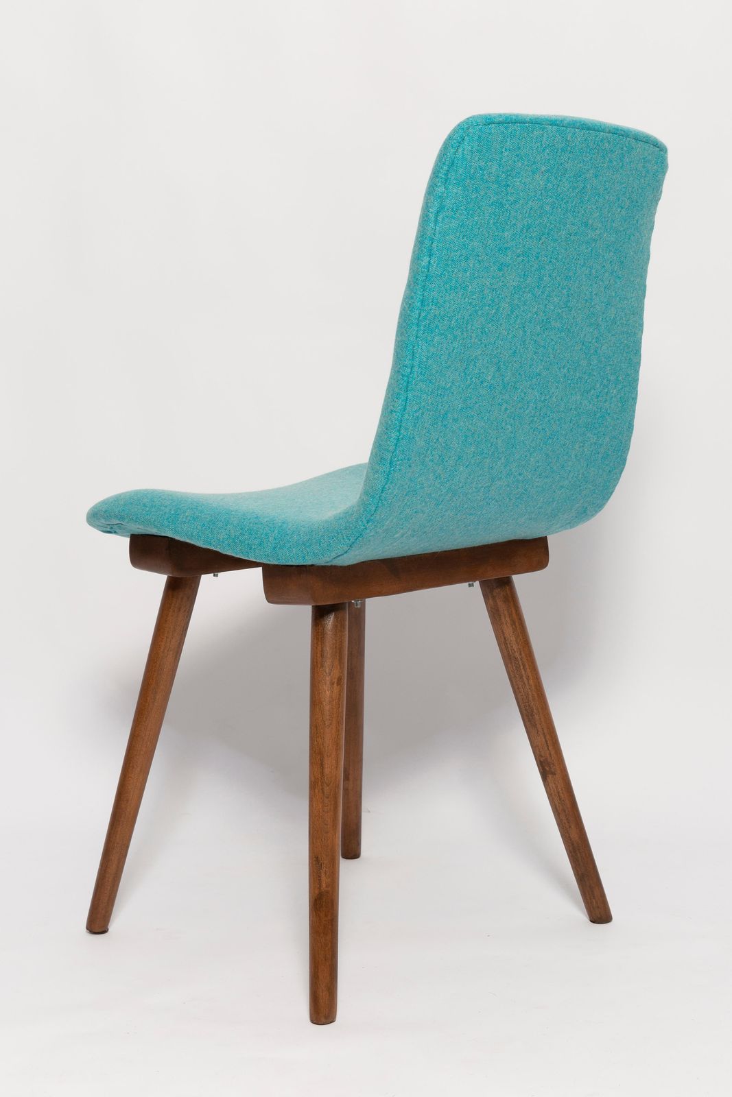 Set Van Vier Mid Century Vintage Stoelen In Aqua Wol, Fameg Factory, Europa, Jaren 1960 photo vinterior