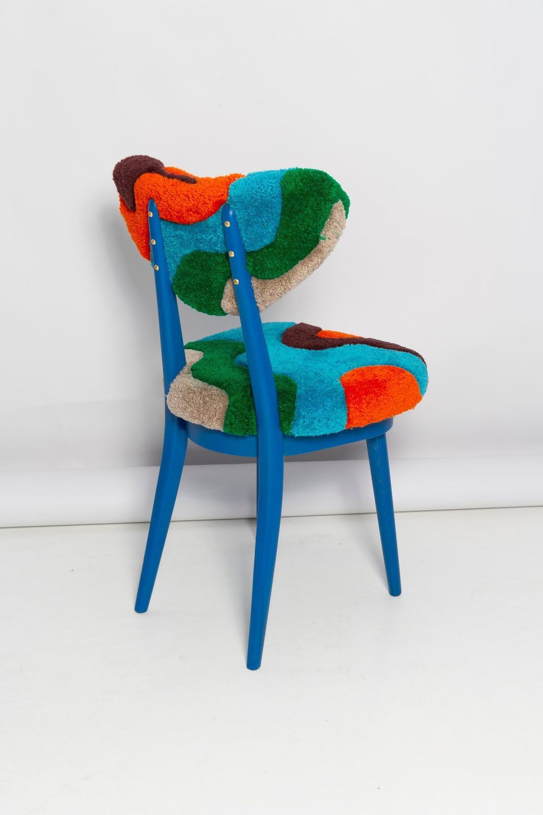 Set Of Three Mid Century Heart Chairs, Hand Tufting Wool, Europe, Poland, 1960s photo 2296.0