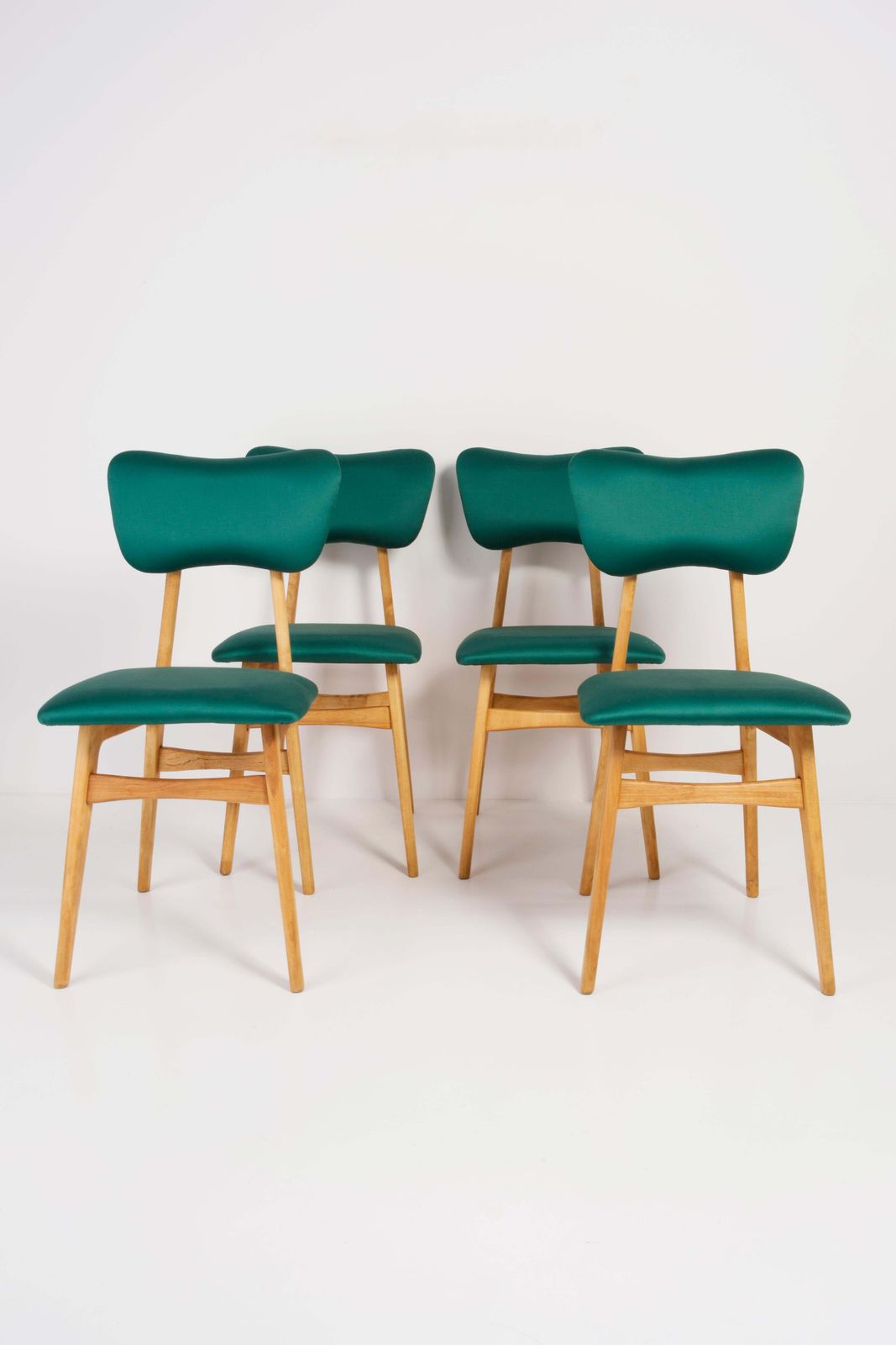 Set Of Four 20th Century Dedar Tabularasa Green Chairs, 1960s photo furniture