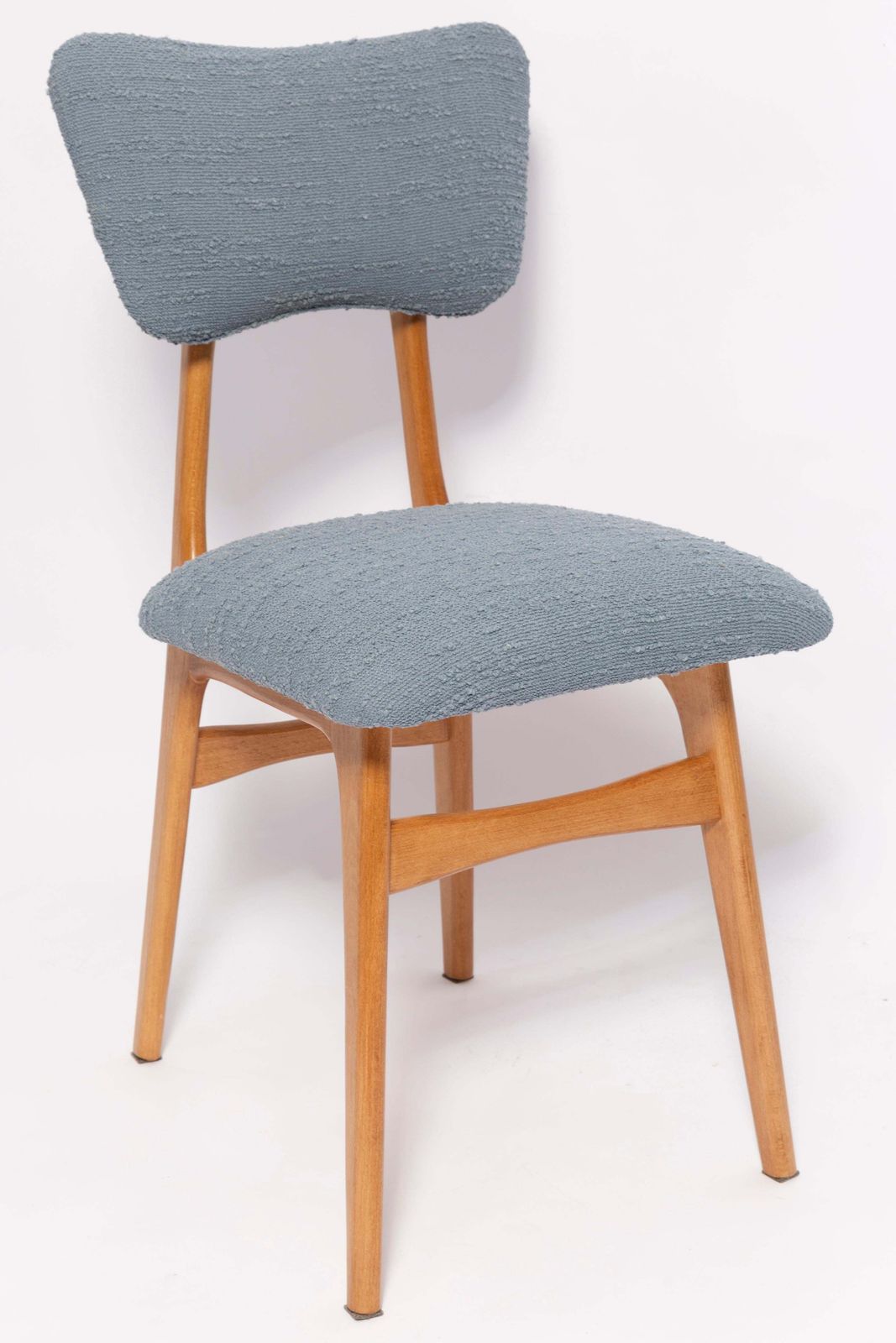 Mid Century Butterfly Dining Chair, Gray Boucle, Europe, 1960s photo for sale