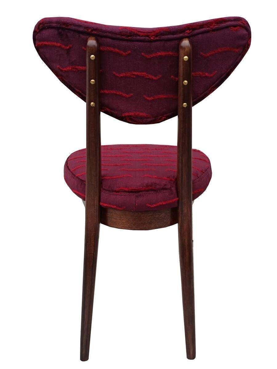 Mid Century Heart Chair In Nouvelles Vagues Burgundy Velvet, Europe, 1960s photo furniture