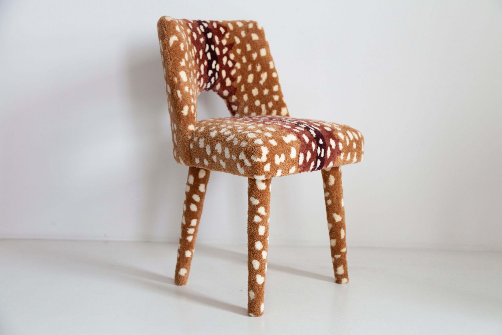 Mid Century Hand Tufting Roe Deer Bambi Wool Shell Chair, Europe, 1960s photo furniture