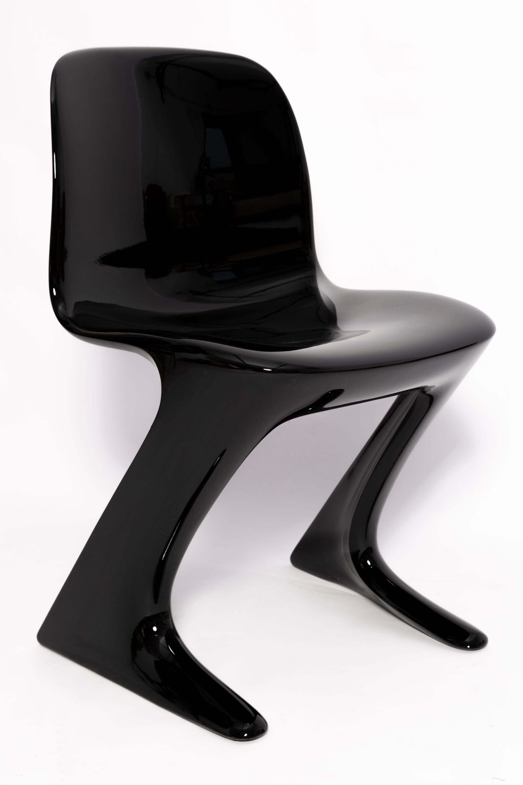 Two Mid Century Black Kangaroo Chairs Designed By Ernst Moeckl, Germany, 1960s photo for sale