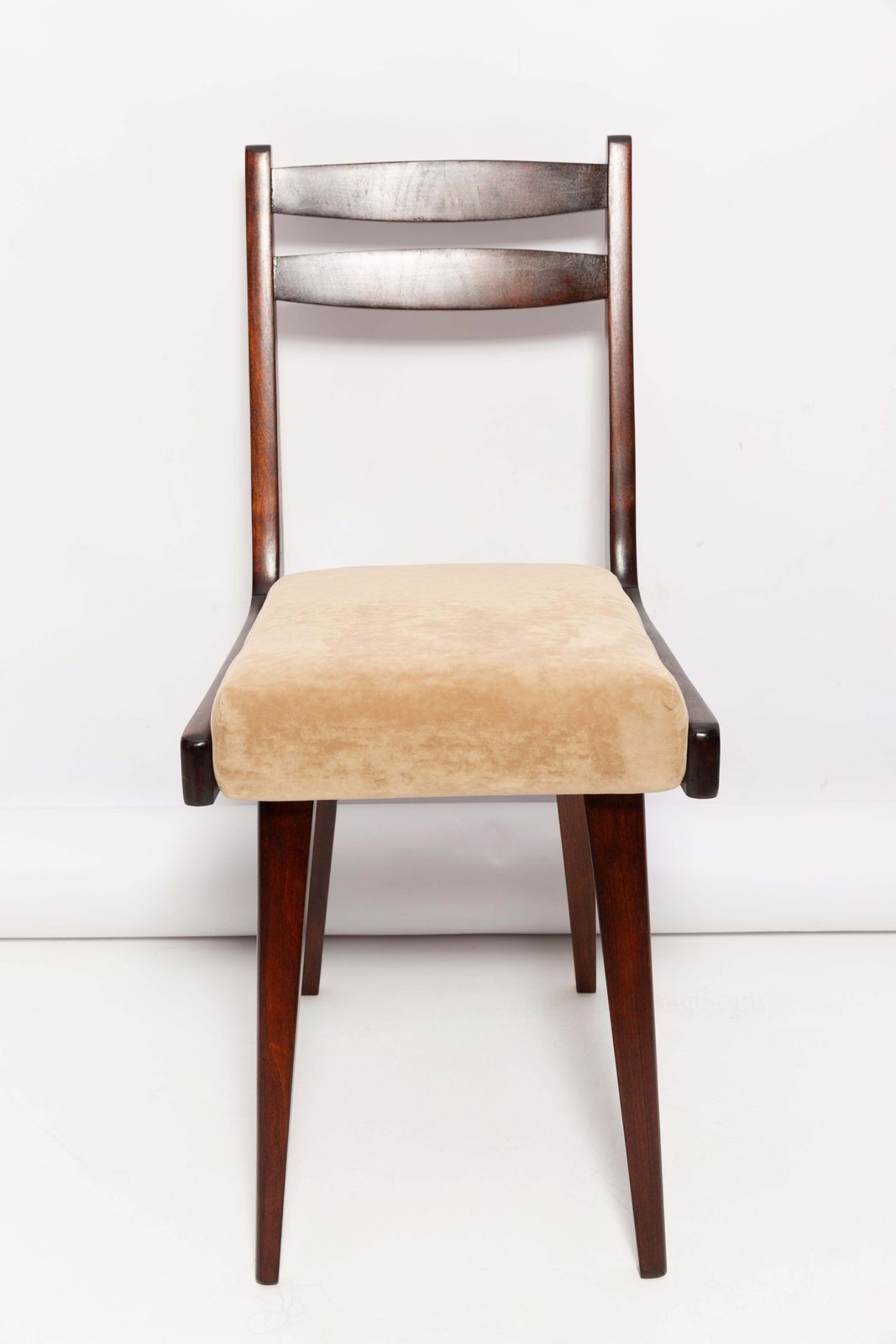 Set Of Four Mid Century Gazelle II Beige Wood Chairs, Europe, 1960s photo vintage