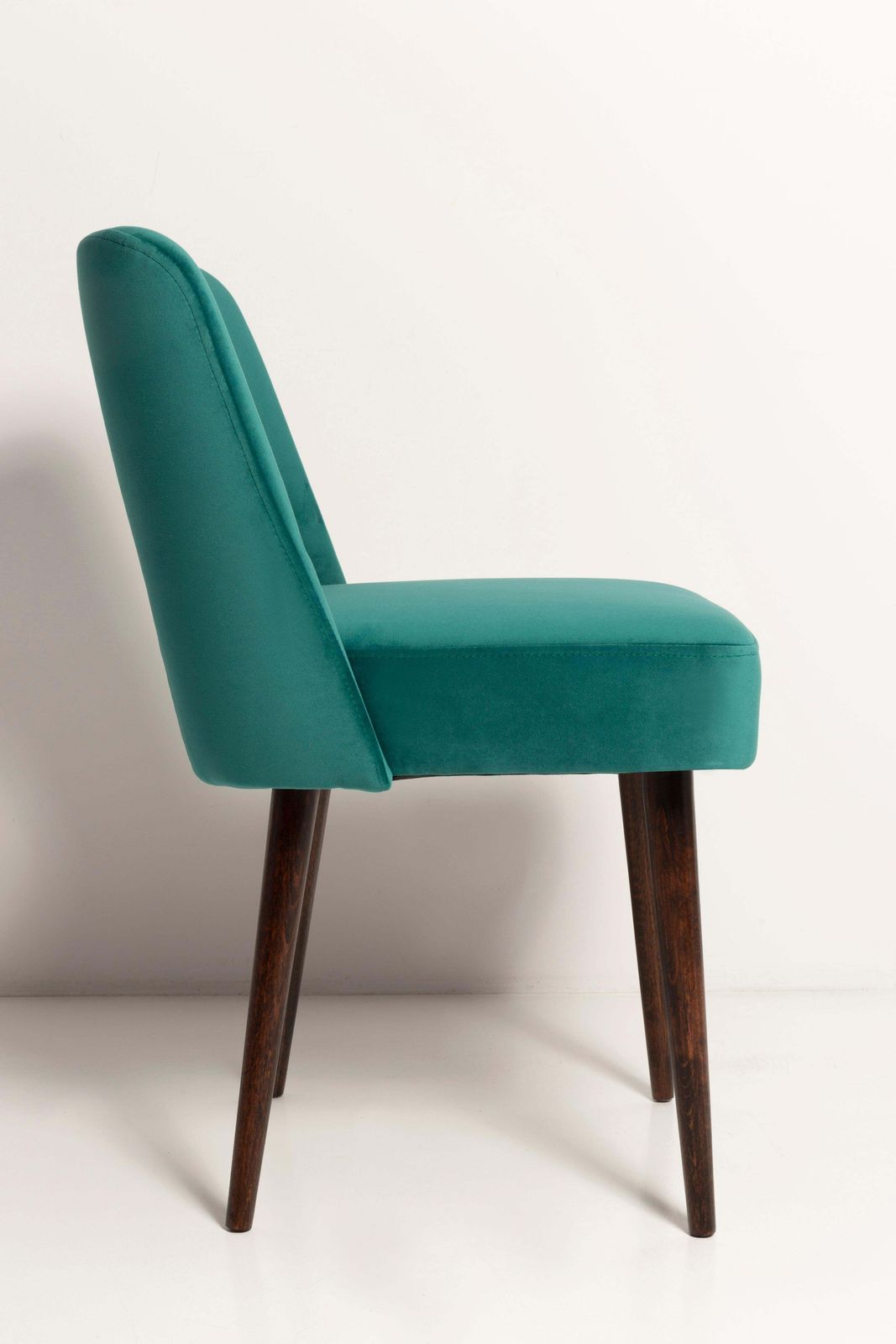 Set Of Four Dark Green Velvet 'Shell' Chairs, Europe, 1960s photo vintage