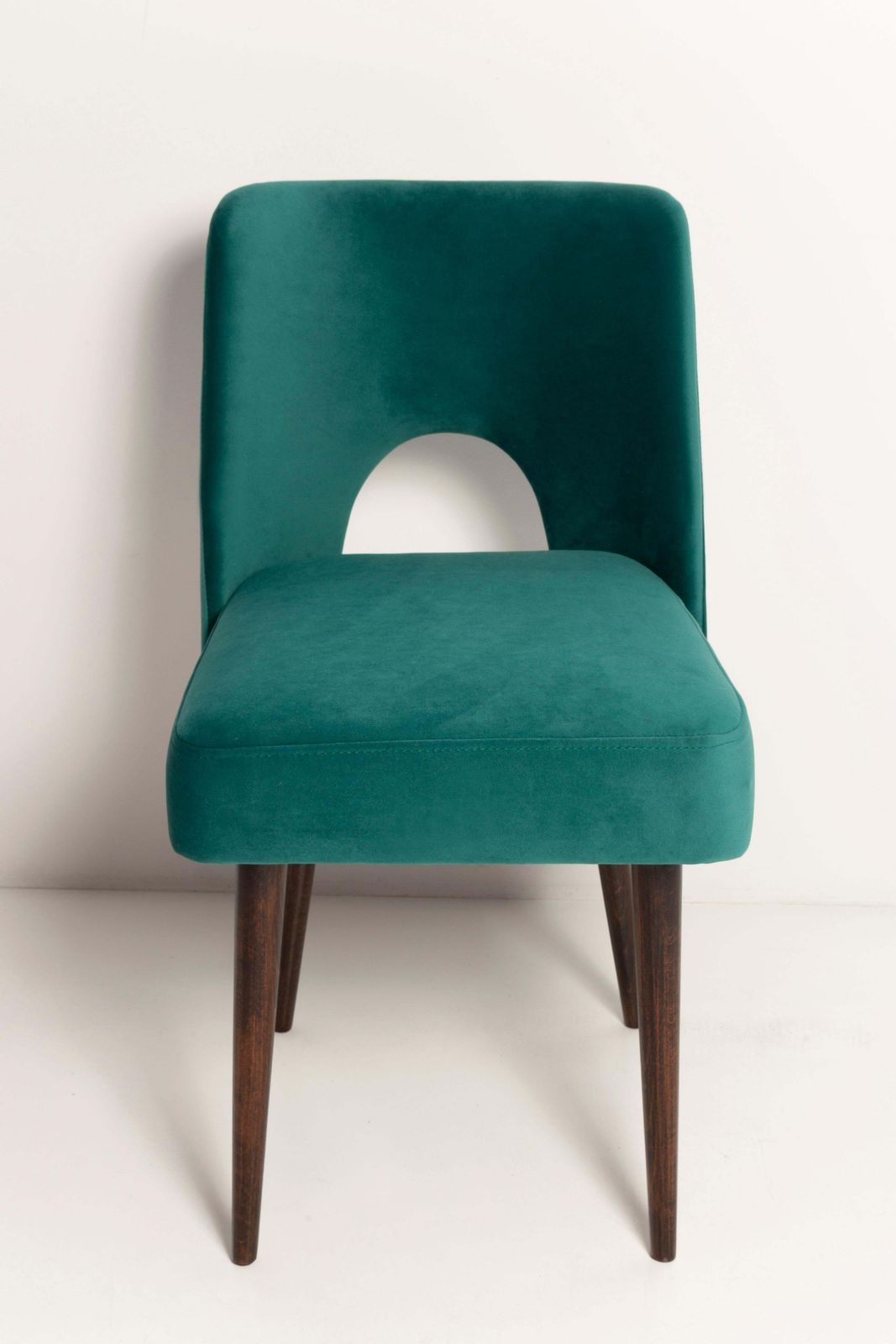 photo furniture Set Of Four Dark Green Velvet 'Shell' Chairs, Europe, 1960s