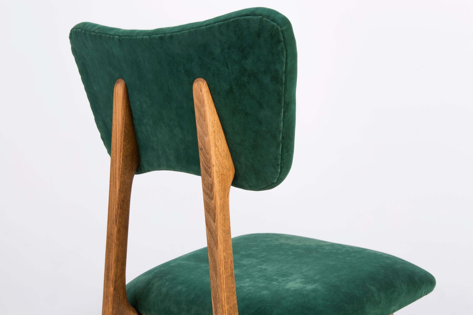 photo furniture Set Of Six 20th Century Dark Green Velvet Chairs, Europe, 1960s