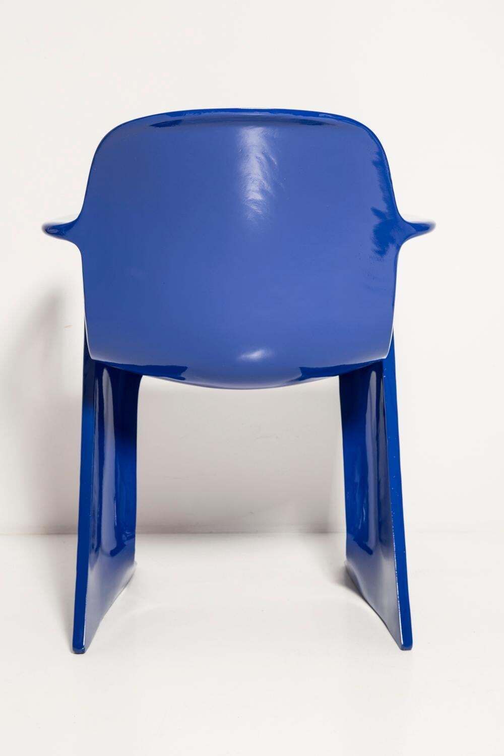 Pair Of Ultramarine Blue Kangaroo Chairs Designed By Ernst Moeckl, Germany, 1968 photo 2551.0